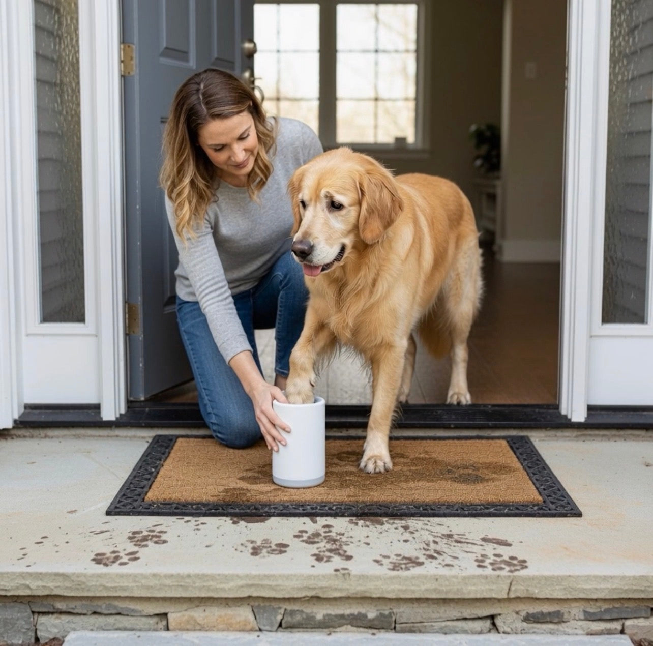 Dog Paw Cleaner Cup – Soft Silicone Bristles