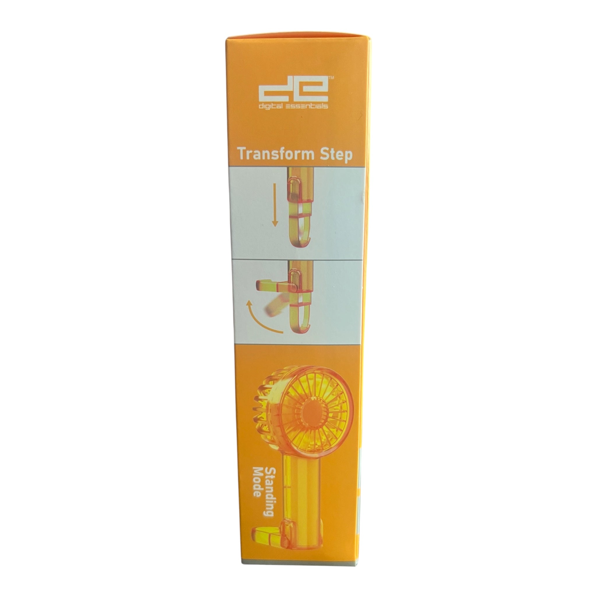 Rechargeable Portable Fan with Stand and Built-In Hook - Orange