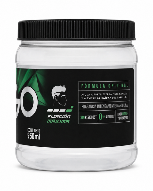 eGo Alfa Control Caida men's hair gel 950 mL side view