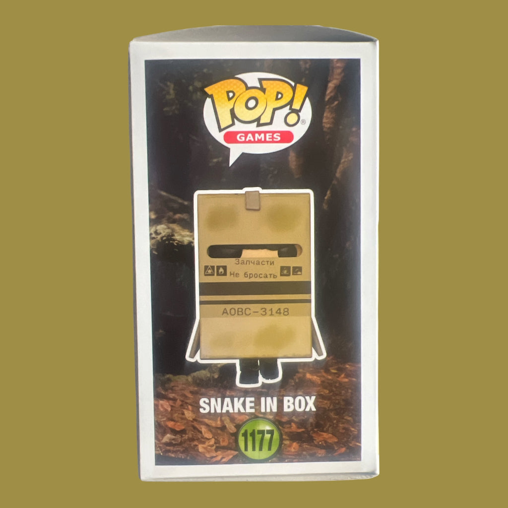 Funko Pop Games Metal Gear Solid Snake in Box vinyl figure number 1177 side packaging
