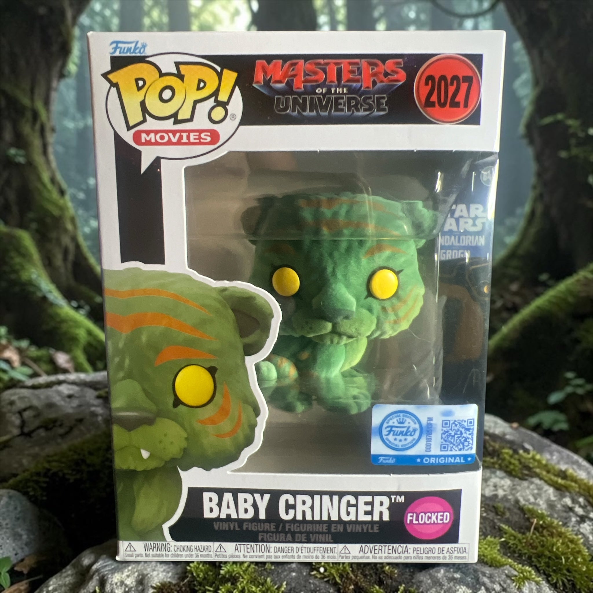 Funko Pop Movies Masters of the Universe Baby Cringer flocked limited edition vinyl figure number 2027 front packaging