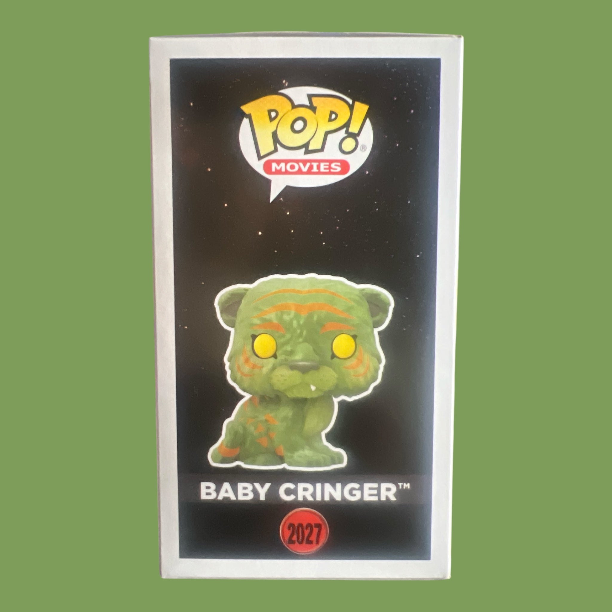 Funko Pop Movies Masters of the Universe Baby Cringer flocked limited edition vinyl figure number 2027 side packaging