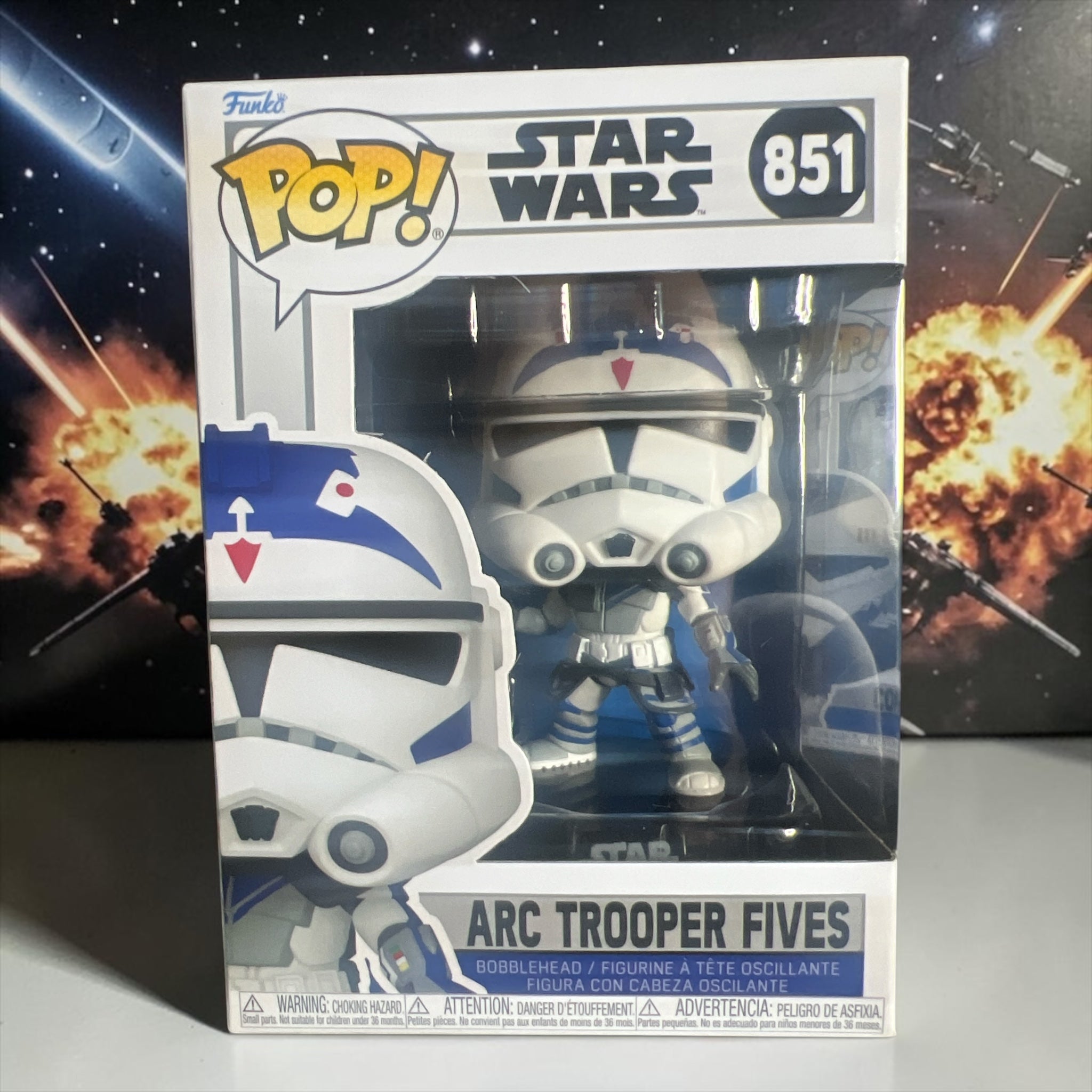 Funko Pop Star Wars ARC Trooper Fives bobblehead figure number 851 front packaging
