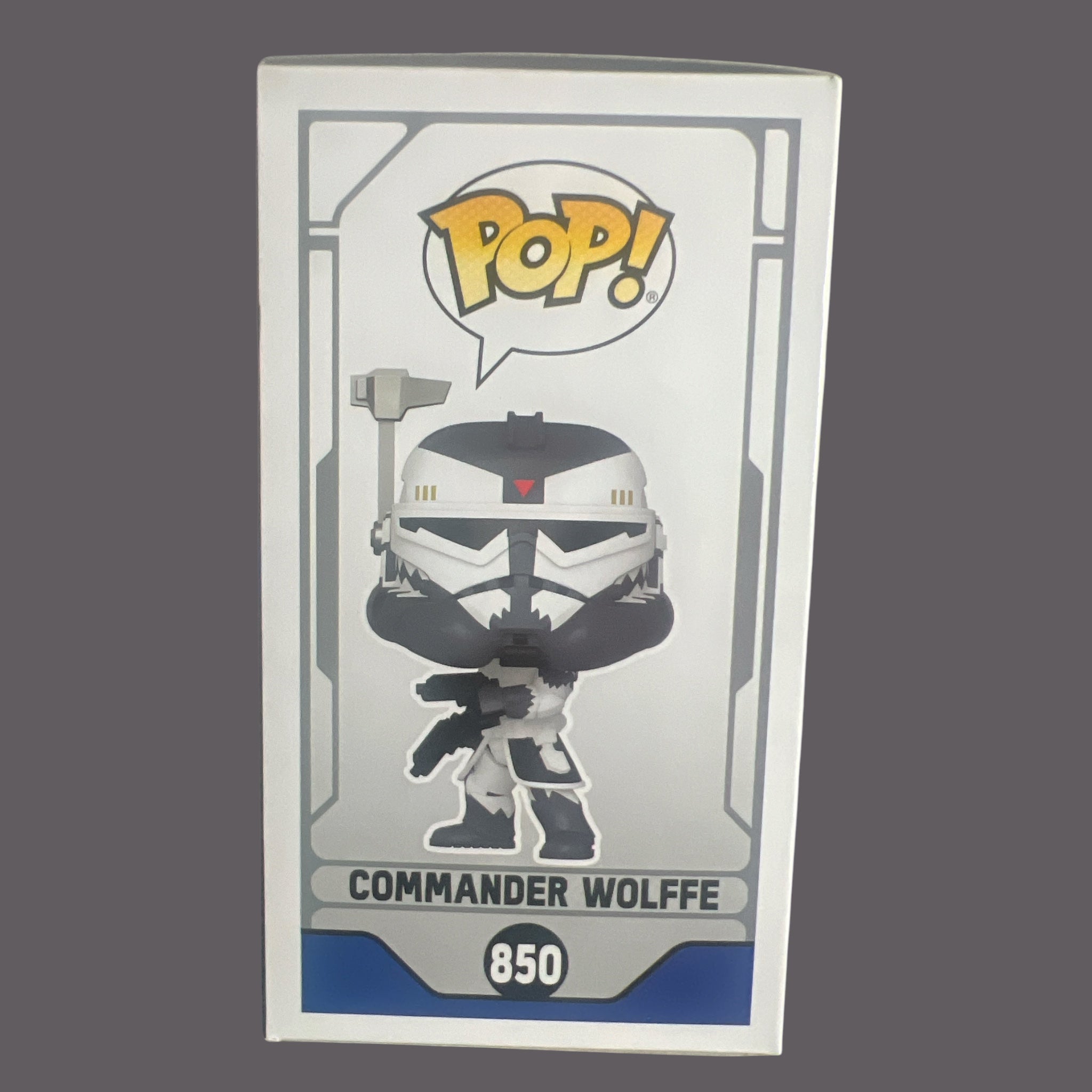 Funko Pop Star Wars Commander Wolffe bobblehead figure number 850 side box