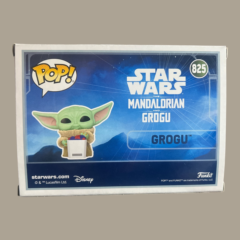 Funko Pop Star Wars Grogu Flocked bobblehead figure number 825 back packaging