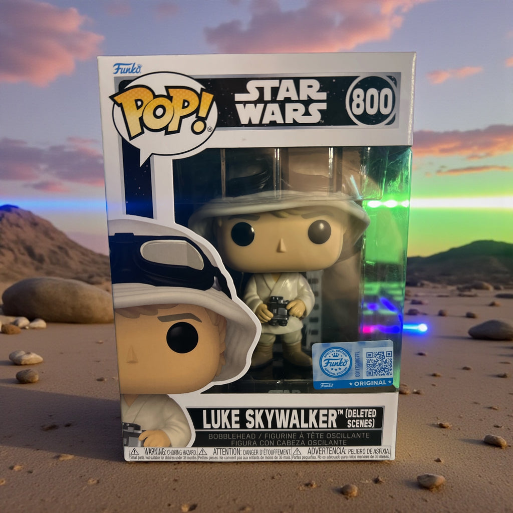 Funko Pop Star Wars Luke Skywalker Deleted Scenes bobblehead figure number 800 front packaging