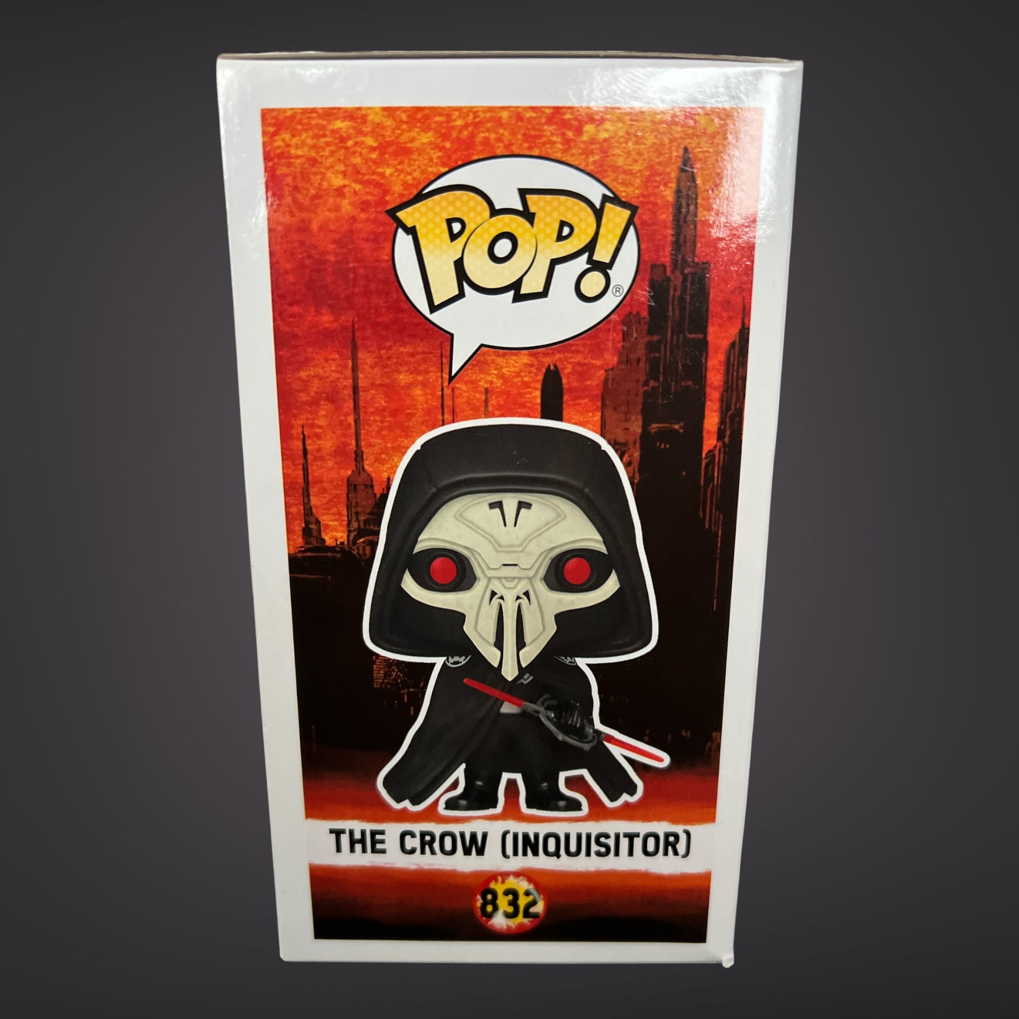 Funko Pop Star Wars The Crow Inquisitor vinyl bobblehead figure number 832 side packaging