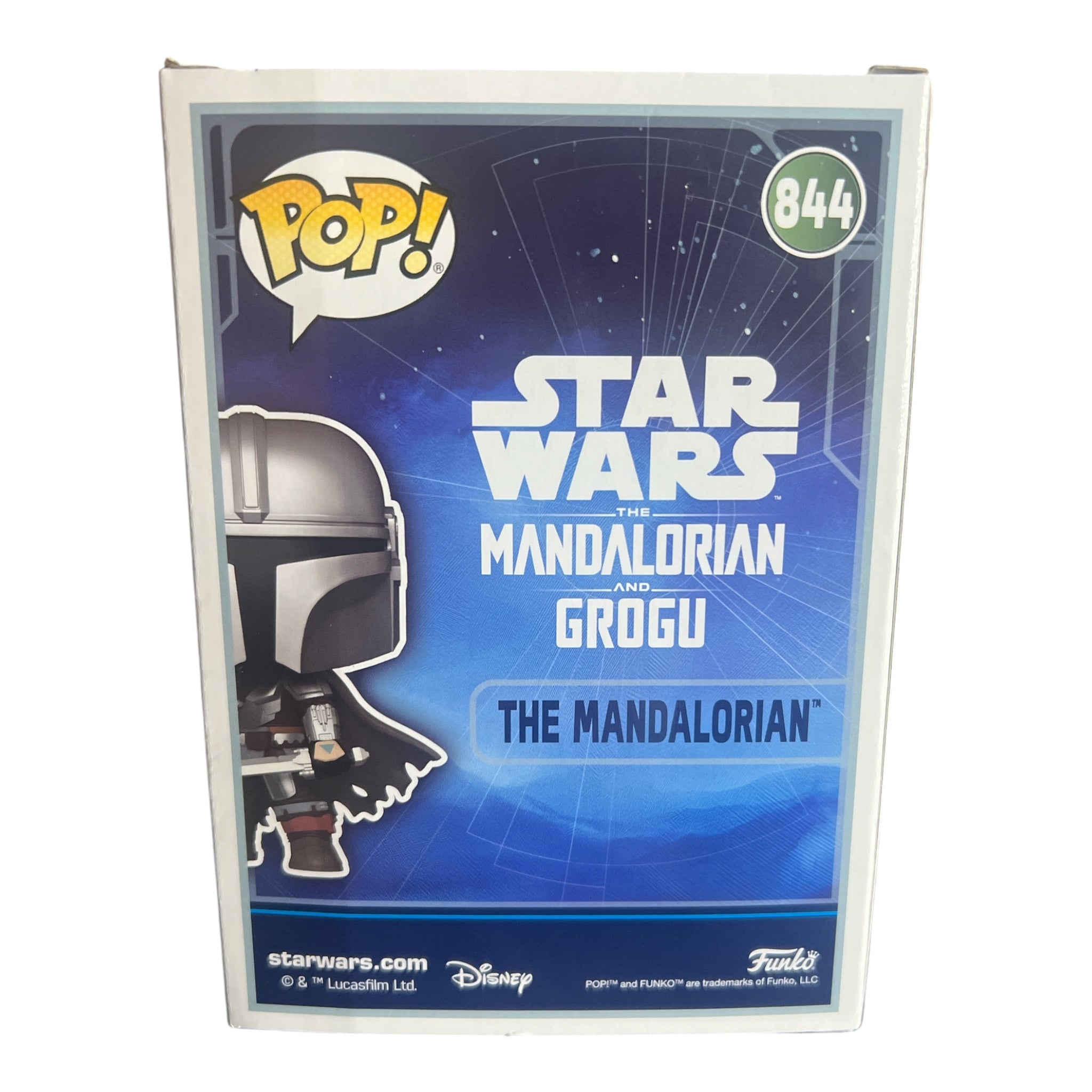 Funko Pop Star Wars The Mandalorian bobblehead figure number 844 back packaging