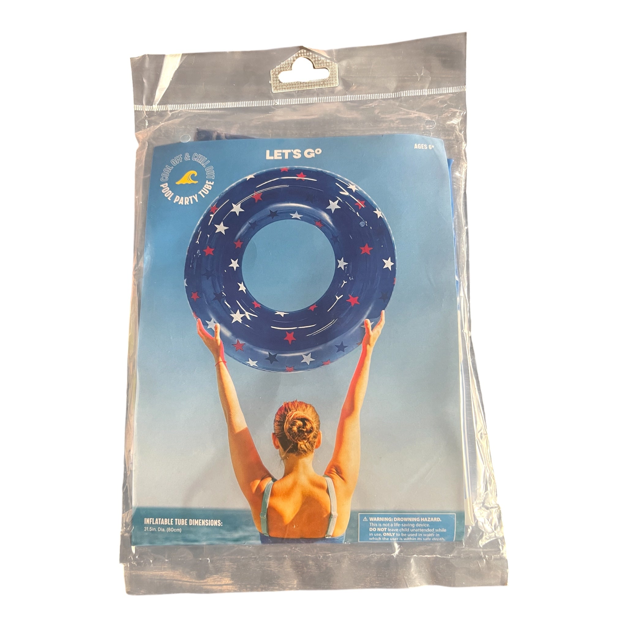 LET'S GO Cool Off and Chill Out 100 Party Tube blue stars front packaging